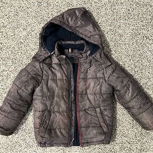 Boys Tommy Hilfiger Grey Puffer Coat with Detachable Hood 7